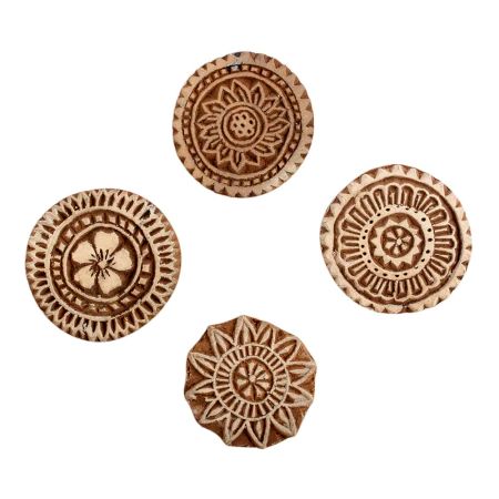 Set of 4 Piece New Mix Wooden Printing Block